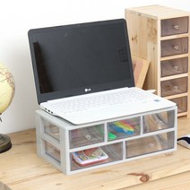 하라코리아 2단 5칸 서랍 모니터 받침대 MB-2DS-5, 그레이