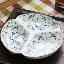 [베스트데코] 설화 3절 나눔접시 (대) 1P 접시 찬기 반찬그릇, 상세 설명 참조