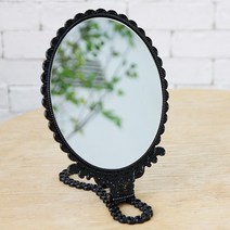 베스트데코 안나수이 스타일 탁상거울 손거울 블랙/실버 탁상거울/확대거울, 안나수이스타일(블랙)