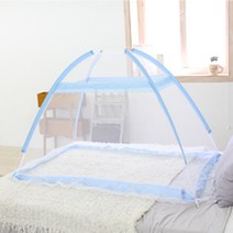 블랙홀 1초텐트/특대형 원터치모기장/침대모기장, 원터치모기장 유아용 블루, 1개