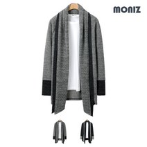 모니즈 남성용 더블숄 모자이크 롱 가디건 CAD041