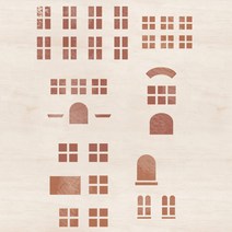 스텐실 도안_창문틀모양(A5), 단품