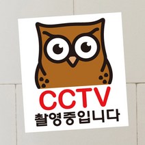 [KT알파쇼핑]생활스티커_부엉이 CCTV촬영중(칼라), 칼라_색상_상세페이지참조