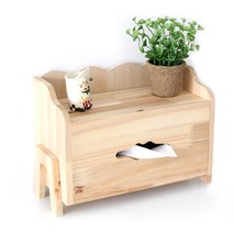 빈티지 원목 티슈박스, 네추럴, 1