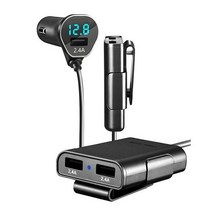 아림 HSC-600D 차량용 3포트 볼트게이지 급속 충전기 1.8M 볼트메타, 블랙