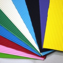 초이문구 칼라골판지 8절 혼합 10색 30매 공예골판지 골판지, 387*274mm