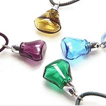 허브스프레이 아로마목걸이 크리스탈 금속 목각 아로마오일사용, 금속큐빅, 실버, 실버