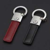 오토데코 벤츠(BENZ)고급가죽키링 열쇠고리 악세서리 튜닝 자동차용품 키홀더, 와인