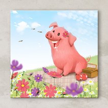 iy443-동물친구들의일상 노프레임액자 C-돼지