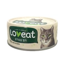 사조 캣푸드 러브잇 닭가슴살 90g 고양이 간식캔, 1box