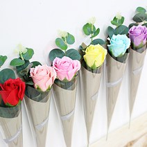 핸드메이드아임 비누장미 한송이 꼬깔, 라벤더