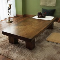 가연 흥인지문통원목 좌탁 좌식 거실 밥상 통판테이블, 황토색 1200