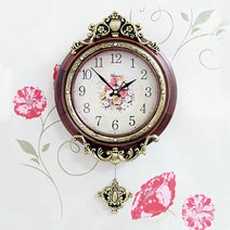 케이엠데코 국산 인테리어 무소음 엔틱 벽시계 KM-302P, 단품