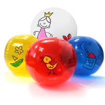 문구조아 그리기 비치볼 탱탱볼 만들기 물놀이공 투명비치볼 색칠하기, 파랑, 1개