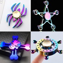 그린마켓 뉴디자인 레인보우 샤이니 메탈 피젯 스피너 집중력 강화 GF014 fidget spinner, 01.피젯스피너 정품 베이직_그린