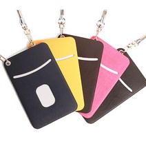 가죽사각 목걸이카드