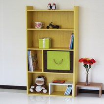 양지가구 별나라 플러스4단 책장 정리선반 진열장 틈새책장 책꽂이 공간정리 파스텔색 소품정리 책정리 동화책, 개나리