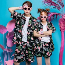 반티매니아 반티 플라밍고 비치웨어 커플룩 신혼여행복 허니문 알로하남방 남방