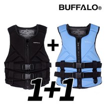 버팔로 성형 구명조끼 1+1, 블랙_L+블랙_대(XL)