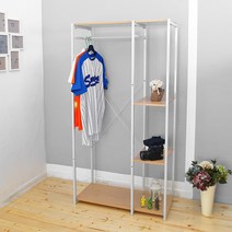 이지심플 90행거 선반옷걸이, 화이트