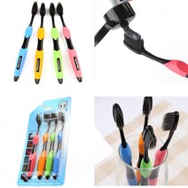 포웰 백탄 숯분말함유 은숯칫솔 1세트(4개)-2중미세모, 4개, 1개