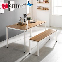 e스마트 스틸 4인용식탁 1400x600 (일자다리) 식탁/테이블>>식탁, 그레이:블랙