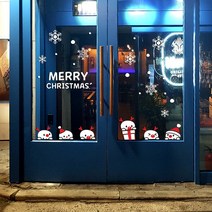 제제데코 크리스마스 눈꽃 스티커 장식 A2, JMCS3188 쪼꼬미 빼꼼 눈사람 크리스마스 눈꽃 스티커 장식