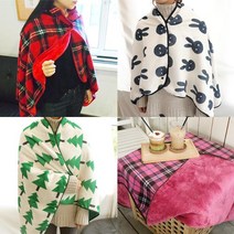엔비 후리스블랭킷 숄 담요 모음, 붉은체크, 1개