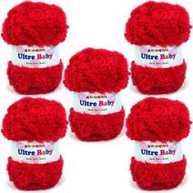 행복뜨기 목도리실 모자실 털실 뜨개실 뜨개질 수면실 이불실 울트라베이비, 1077빨강(5개)