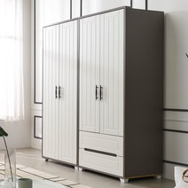 장인가구 루미 그레이 1600 싱글옷장(서랍형), 그레이화이트