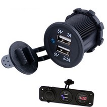 모토일렉트론 시가소켓 USB소켓 볼트게이지 소켓 방우형 4종, 1개