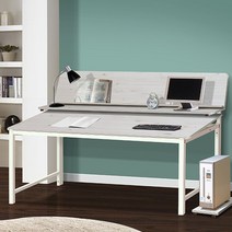 썬라이프 아이원입식 학생 컴퓨터 각도조절책상, 화이트B1800