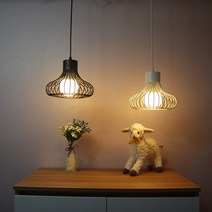 designfarm 새장1등 펜던트 식탁조명 인테리어 포인트 예쁜조명 심플 모던, B-5.새장1등(화이트) LED볼구램프(주광색1개포함)