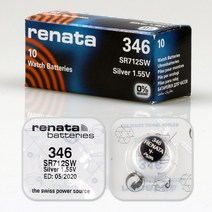 RENATA 스위스 정품 손목시계 배터리 교체 시계약 건전지, 레나타 346 (SR712SW)