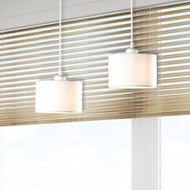 모든조명 파이프갓 2등 펜던트 식탁등 인테리어조명, 화이트