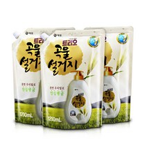트리오 곡물설거지 우리밀 주방세제 안심헹굼, 1.2L, 3개
