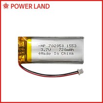 MP 702050 3.7V 720mAh 리튬폴리머/배터리/충전지, 1개