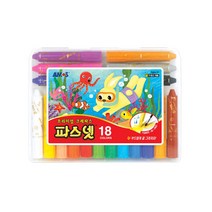 차카니샵 미술학용품 모음 종합장 스케치북 색연필 싸인펜 크레파스, 35_아모스 프리미엄 파스넷크레파스 18색
