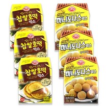 예이니식품 오뚜기 찹쌀호떡+도너스믹스 인기2종 각3개씩 세트(총6개) 쿠키식빵케익, 1세트