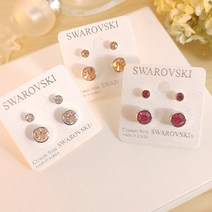 비욘드라이프 오스트리아 정품 스와로브스키 크리스탈 사용 TWO 사이즈 2종 셋트 귀걸이 swarovski crystal earrings