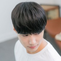 위그몰 내츄럴 뱅 인모믹스 내츄럴블랙 남자부분가발, 1개