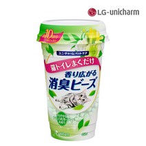 LG유니참 고양이 뿌려쓰는 비즈 탈취제 내추럴 그린향 450ml, 1개
