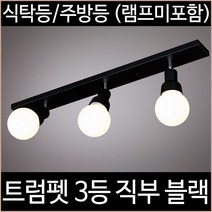 키고조명 트럼펫 3등 직부등 주방등 주방조명 복도 다용도 블랙, 블랙_(램프별도)