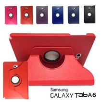 삼성 갤럭시 탭A6 10.1 SM-T580 SM-T585 고급 가죽 회전형 케이스, 빨강