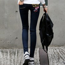탑스웨이크 와펜밴딩 자수 청바지 스판 4055