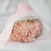 영하우스 프리저브드플라워 수국 꽃다발 생일 축하 기념일 졸업 선물, 핑크+사랑합니다(스티커)