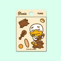 카카오프렌즈/피크닉 엠보 스티커 튜브, 단품