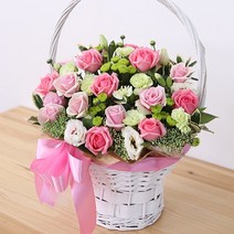 다덴다플라워 생화 장미 꽃바구니 전국, 07. 러블리핑크바구니
