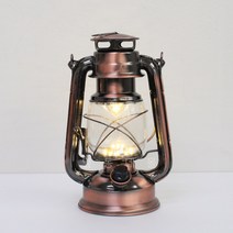 빈티지 LED 밝기조절 캠핑랜턴 + 건전지증정, 빈티지브론즈(대형25cm)-노란빛