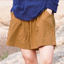 마더라이크 JS.2047 린넨폼반바지 여성 반바지 여자 밴딩 고무줄